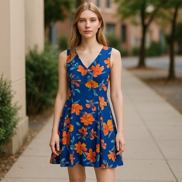 NWOT Floral Sleeveless Lined Dress - Picture 2 of 9